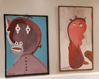 Mose T self portrait 15x21 and Red self portrait 13x23