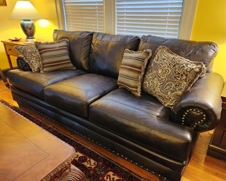 Beautiful leather sofa...one of several. 