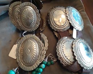 Three of the four Concho belts