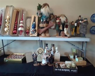 Two Lynn Haney Santas, extra tall tree toppers