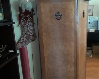 Screen or room divider made from doors of a small armoire