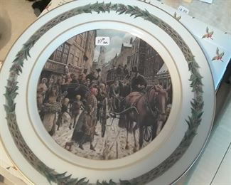 One of several Christmas plates in boxes