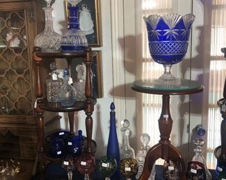 Some of the over 30 decanters