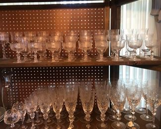 Fostoria "Willowmere" and lead crystal Royal Galley stemware from Yugoslavia