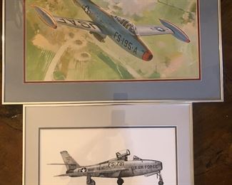 Watercolor, print by Keith Ferris, black and white by Joe Milich 1981 and 1983. Both signed and numbered.