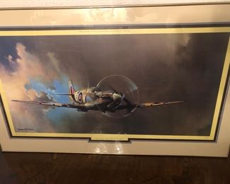 Vickers submarine spitfire mark five print by Barrie  A. F. Clark, 1978