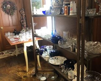 Pressed glass, cobalt, blue glass, Duncan, Miller, Cut Glass, Avon Cape Cod, 75 piece set of Roger’s precious Pattern silverplate.