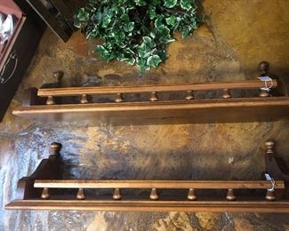 Pair of Ethan, Allen,  old gallery  wall shelves