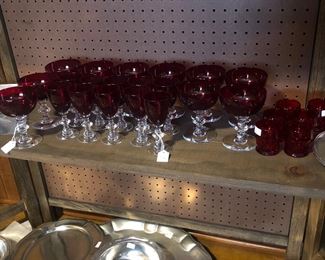 Ruby, red stemware in several different sizes