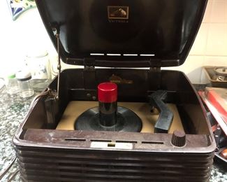 Vintage Bakelite, RCA, Victor record player circa 1950