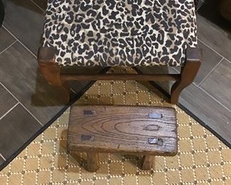 Milk stool, and leopard print stool
