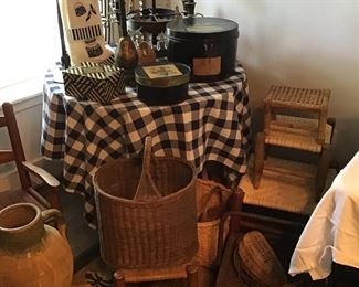 Baskets and shaker stools