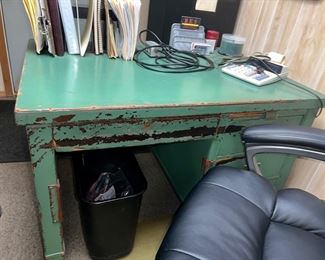 PAIR OF THESE GREEN WOOD DESKS
