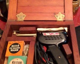 Vintage soldering gun in box