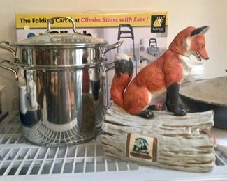 Fox decanter, stainless steel pot with lid