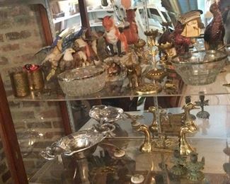 Decanters, glass bowls