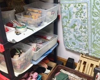 vintage yarns and fabrics, sewing stuff