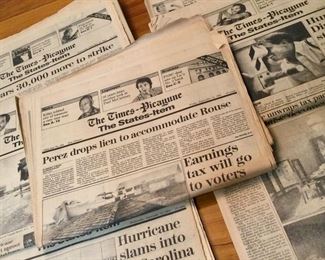 Lots of 1984 vintage newspapers