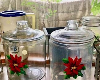Poinsettia canisters