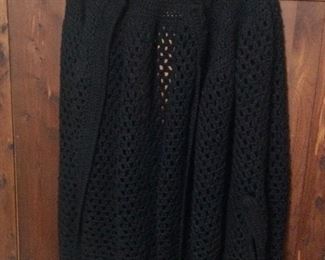 Crocheted black sweater