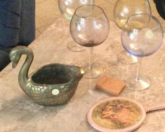 Multi colored wine goblets