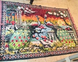 Vintage peacock tapestry