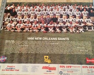 1986 New Orleans Saints team poster