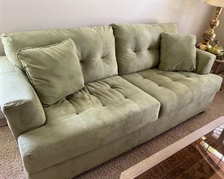 Beautiful light green couch- made by Ashley. 36” deep, 80” wide $325 