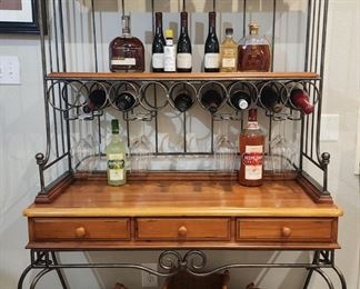Wrought Iron Wine & Baker's Rack