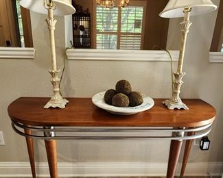 Ethan Allen Wood Metal Console Table 