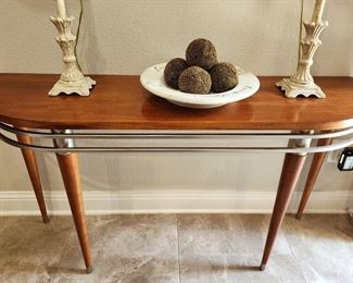 Ethan Allen Wood Metal Console Table 