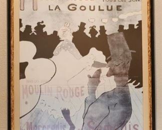 Framed Vintage Moulin Rogue Concert Bal Poster