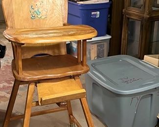 Vintage wood high chair