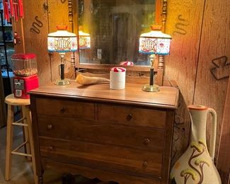 Antique oak dresser with mirror