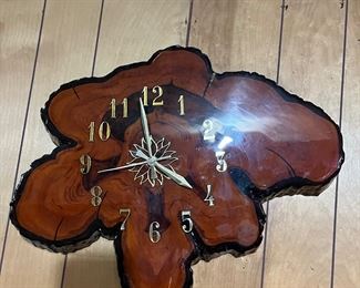 Vintage wood slice clock