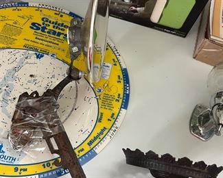 Antique Lamp reflector and cast iron bracket