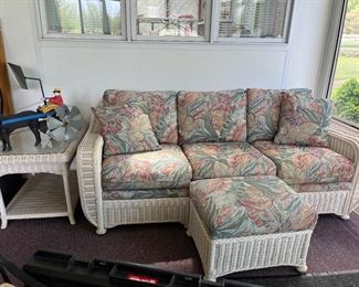 Beautiful 3-pc Patio Set -Sofa, footstool and end table