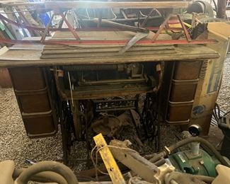 Antique treadle sewing machine