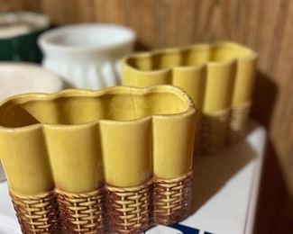 Vintage McCoy Yellow Planter