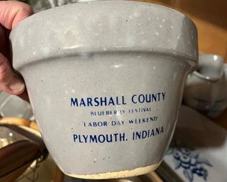 Vintage Marshall County Blueberry Festival Pottery - Bastine Pottery