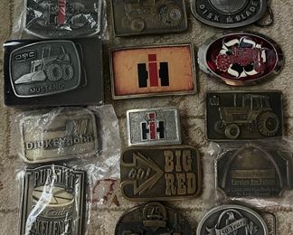 Vintage International Harvester, Case, Tisco, Grasshopper, Dickey-John belt buckles 