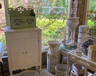 Did we say WICKER?  Great Painted Cabinet too!