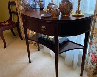 Beautiful half-moon table with drawer!