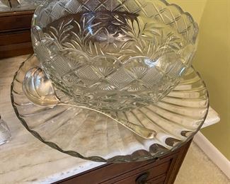 Large punch bowl set and  Silver Ladle! 