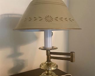 Traditional Brass and Painted "Candle" Lamp with swinging arm!