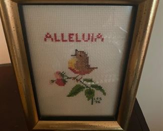 "Alleluia" Counted Cross Stitch Bird!