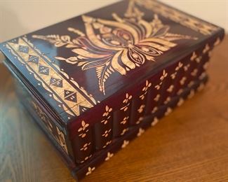Hand Carved  Wooden Box....very unique!