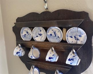 Antique Miniature Blue & White Cups and Plates!