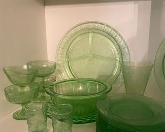 Yes, there's more green Depression Glass!