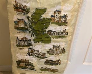 Castles of Scotland souvenir tea towel for hanging!